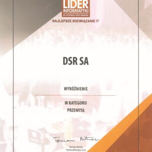 Lider Informatyki 2018 - wyróżnienie dla DSR